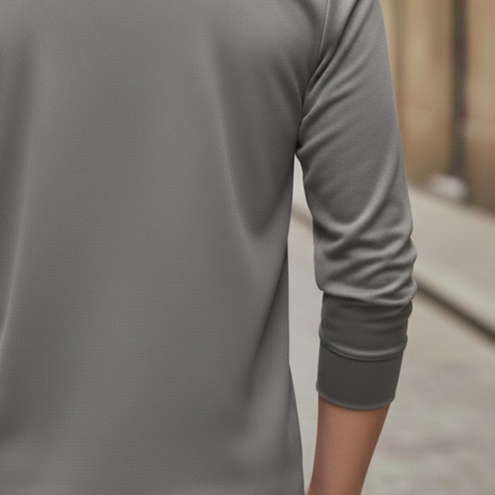 Polo Shirt Long Sleeve Solid Business Casual Men