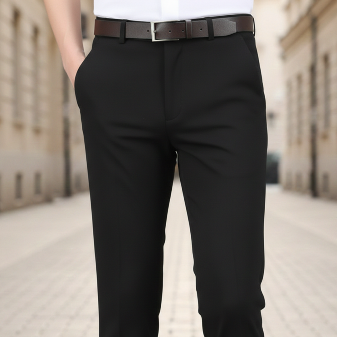 Mens stretch pants slim fit full length
