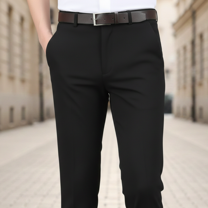 Mens stretch pants slim fit full length