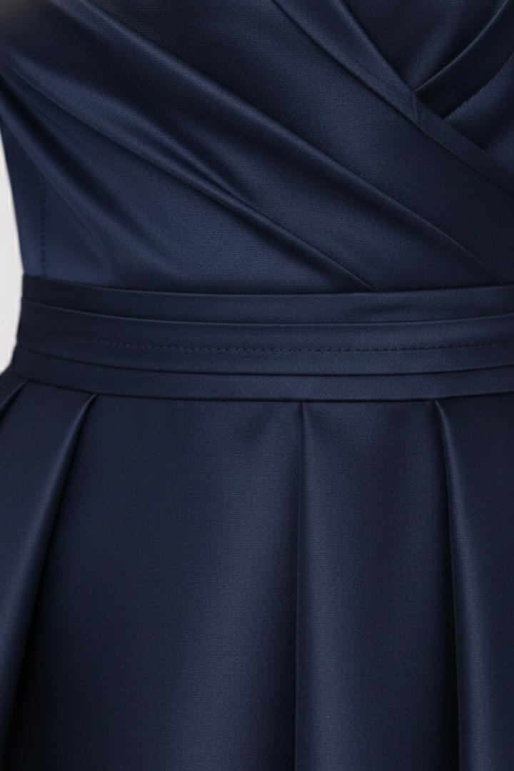 Women Satin Wrap Midi Dress