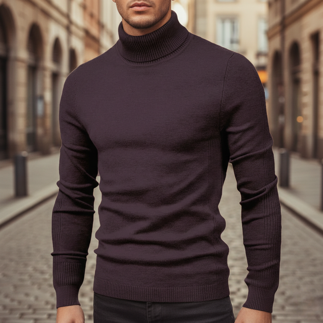 Men’s Turtleneck Knit Sweater Long Sleeve