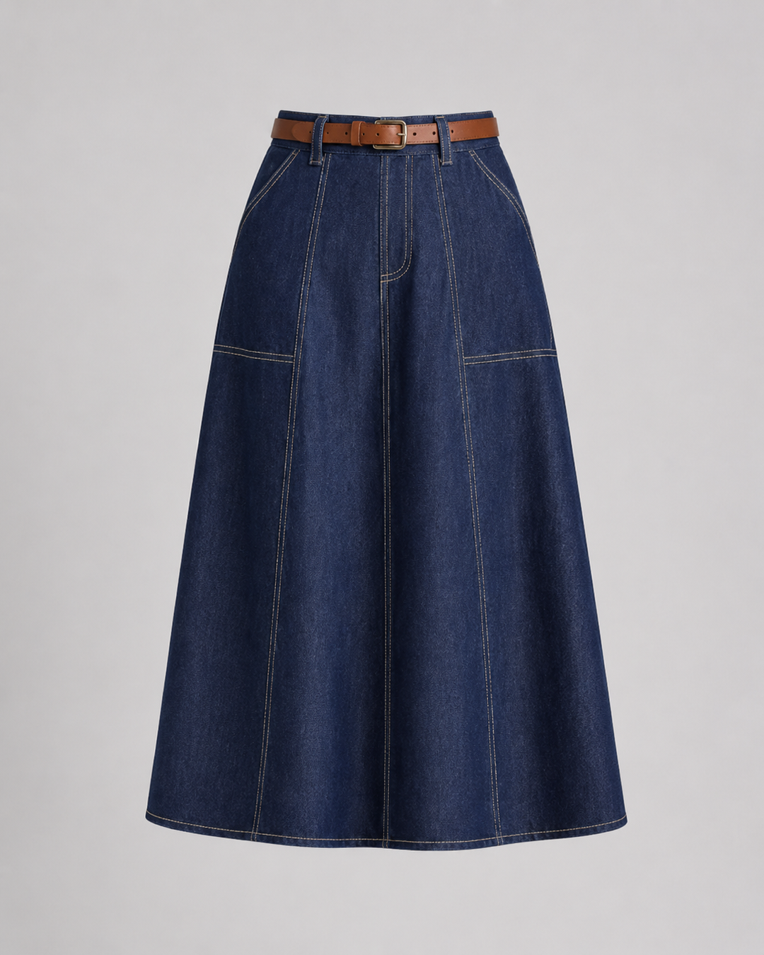Miralette | Women's Pleated A-Line Denim Skirt