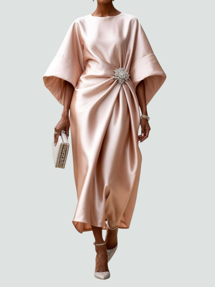 Elise | Elegant Brooch Long Dress Back