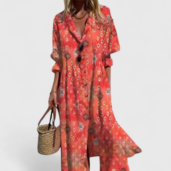 Faye | Elegant Boho Dress for Women Close Up