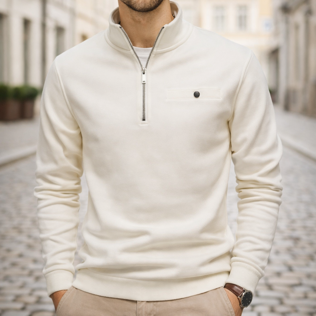Men’s Half-Zip Minimalist Sweatshirt Casual