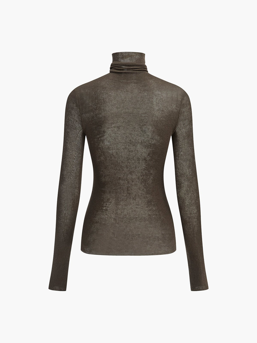 Wool-Blend Turtleneck Sheer Sweater View 12